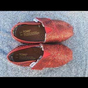 Red Glitter Toms size 5T